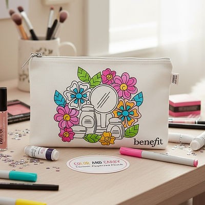 Color and Carry Zippered Pouch Sublimated