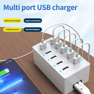 Fast Charging 10 Port USB Charger 60W Multi Port Charging Station
