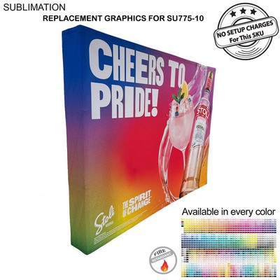 Replacement Graphics for 10' Straight Wall Tension Fabric w/Wrap End Caps