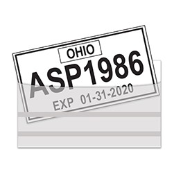 License Plate Tag Bags W/ Adhesive
