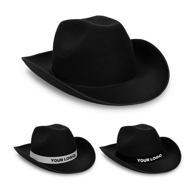 Black Cowboy Hat with Black Band(Imprinted)