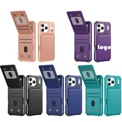 PU Leather Magnetic Phone Wallet Card Holder Phone Case With Phone Stand