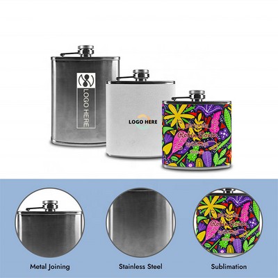 304 Groove Stainless Steel Hip Flask