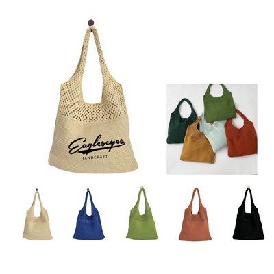 Portable Knitted Grocery Tote Bag