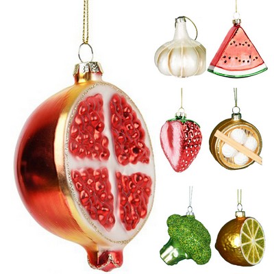 Festive Citrus Glass Ornaments