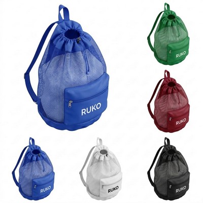 Packable Mesh Drawstring Beach and Sports Backpack