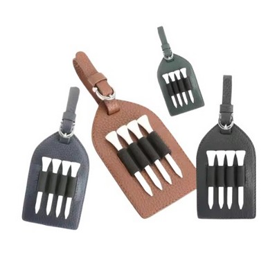Custom Genuine Leather Bag Tag/Tee Holder