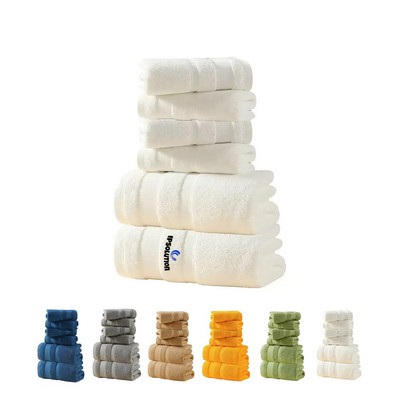 6 Pieces Bath Towel Set Pure Cotton