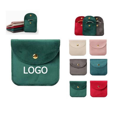 Classic Velvet Jewelry Pouch with Snap Closure