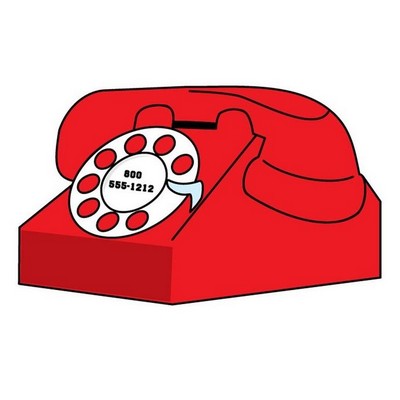 Rotary Dial Telephone Acrylic Coaster w/Felt Back