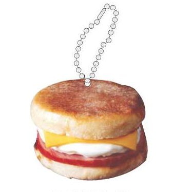 Breakfast Sandwich Promotional Key Chain w/ Black Back (4 Square Inch)