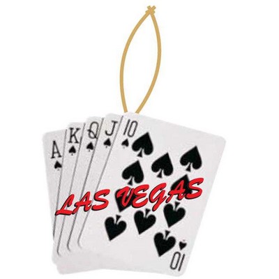Spades Royal Flush Ornament w/ Clear Mirrored Back (6 Square Inch)
