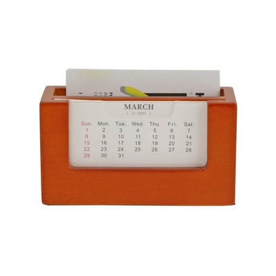 Desktop Card Holder with Adjustable Calendar - Cherry Finish