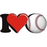 I Love Baseball Gift Shop Magnet w/ Full Magnetic Back (3 Square Inch)