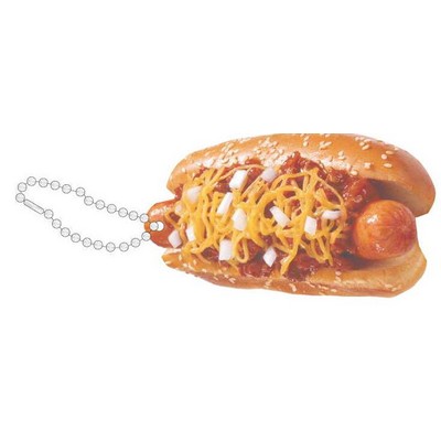 Chili Cheese Dog Promotional Key Chain w/ Black Back (2 Square Inch)
