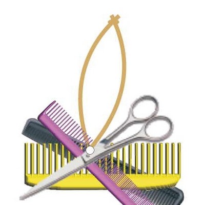 Beautician Combo Executive Ornament w/ Mirrored Back (2 Square Inch)