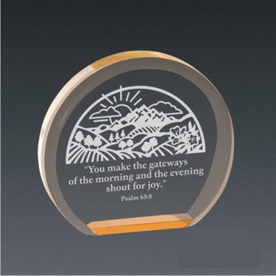 Gold Acrylic Round Award (5"x1")