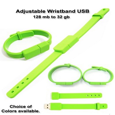 Adjustable Wristband Flash Drive - 4 GB Memory
