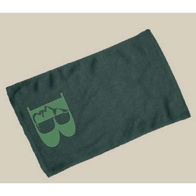 Velour Deluxe Golf Towel Hemmed 16" X 25"- Forest Green (Imprinted)