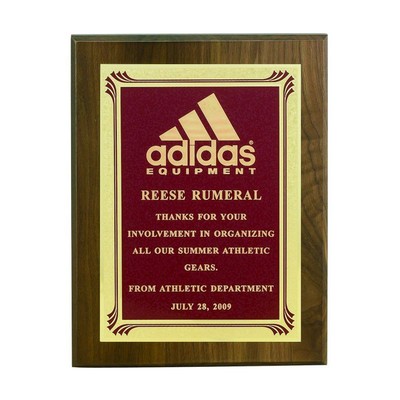 Genuine Walnut Plaque w/Colored Plate (8"x 10")