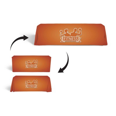 8' to 6' Convertible Economy Table Cover - 6 Oz. Polyester w Digital Print