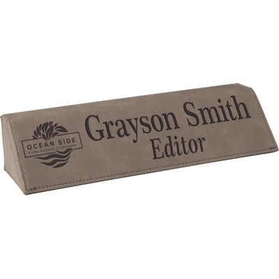 Laser Engraved Desk Wedge - Gray/Engraves Black – 8-3/4"