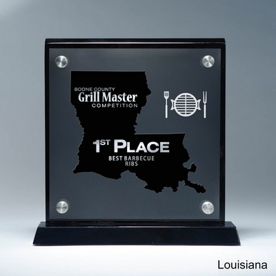 Frosted Lucite LA State Cutout on Risers Award