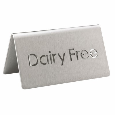 Laser Cut Stainless Steel ID Table Tent (Dairy Free)