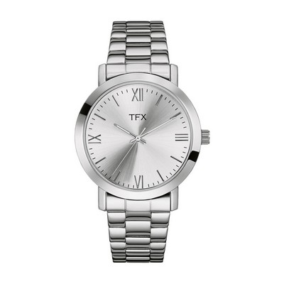 TFX Distributed by Bulova® Men's Silver-Tone Stainless Steel Bracelet Watch w/Silver Dial