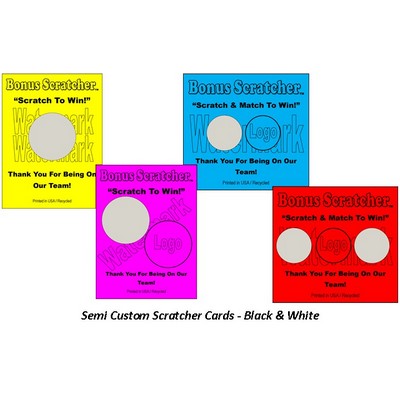 Semi Custom Scratcher Cards - Black & White (3.75"x4.25")