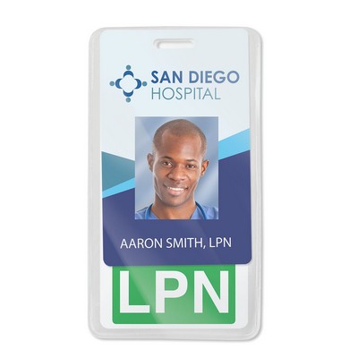 Vertical Badge Buddies Vinyl Badge Holder/Card Holder, 2.60" x 4.80"