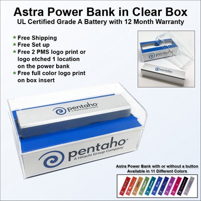 Astra Power Bank in Clear Box - 1800 mAh