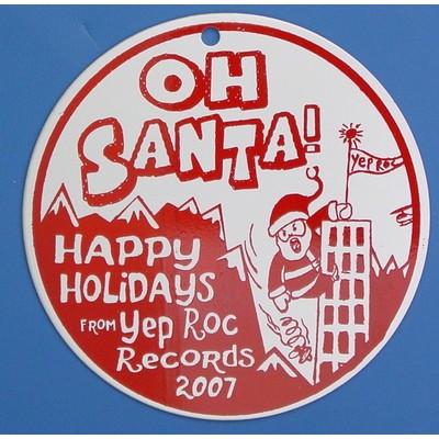 1.5" Round Ornament With A One Color Screened Imprint And Metallic String.