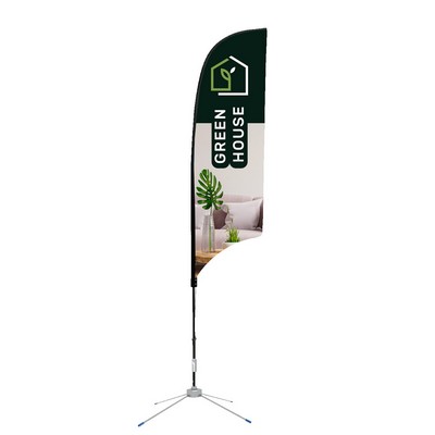 15' Concave Shaped Feather Flag - 2 Side Imprint