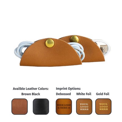 Full-Grain Leather Tech Snap (Tech Taco #A) - Cord Organizer - Made in USA