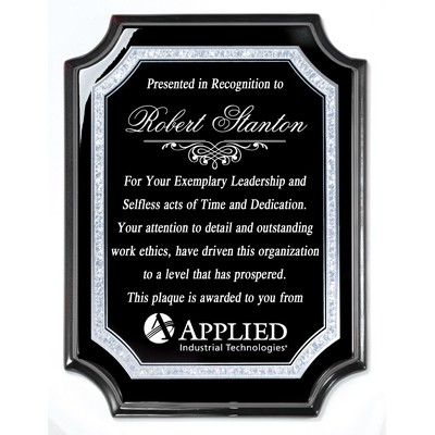 Ebony Plaque w/ Notched Corners, 9x12"