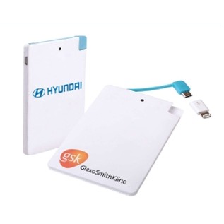 5000 mAh Super Slim Power Bank w/Integrated Micro USB & iPhone® Cable Connector