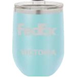 12 Oz. Polar Camel Matte Light Blue Vacuum Insulated Stemless Tumbler w/Lid