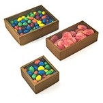 Gold Sided Clear View Top PET Candy Box (2 3/4"x2 3/4"x1 3/8")