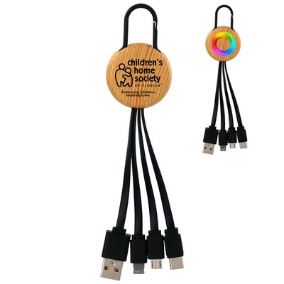 Bamboo Pattern Clip 3" 1 Charging Cable