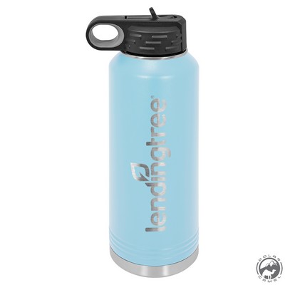 Powder Coated Light Blue Travel Water Bottle
