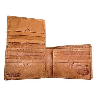 Ashlin® Designer Dermot Men's RFID Blocking British Tan Wallet w/Flip-Up Section