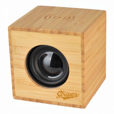 Portable Bamboo Speaker w/Wireless Charger
