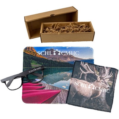 Desk Essentials Kit with Blue Light Glasses, Mousepad & Cleaning Cloth