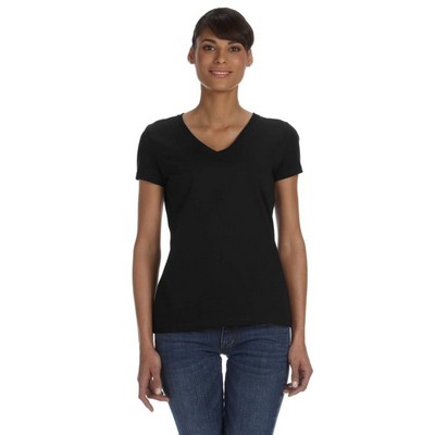 Fruit Of The Loom Ladies 5 Oz, 100% Heavy Cotton HD&reg; V-Neck