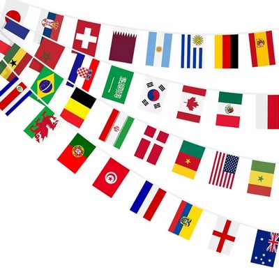 9" x 6" Rectangle String Bunting Flag