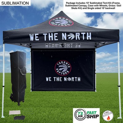 72Hr Fast Ship - Tent Backwall Package, 10' Sublimated Tent Kit and Full Single Sided Backwall