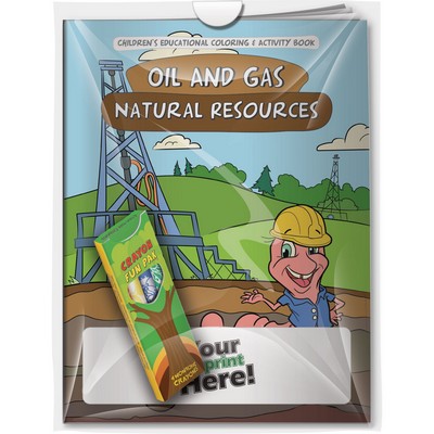 Combo Pack - "Oil & Gas Natural Resources" Coloring Book & 4-Pack of Crayon (Imprinted)