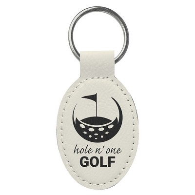 Leatherette Oval Keychain