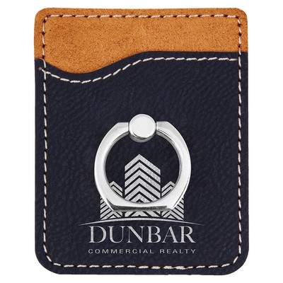 Leatherette Phone Wallet with Ring